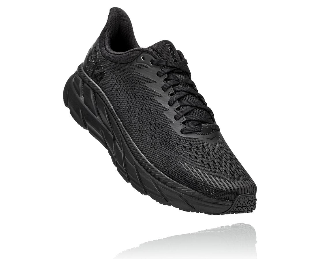 Hoka One One Clifton 7 South Africa - Mens Wide Running Shoes - Black,QMNCK-6732